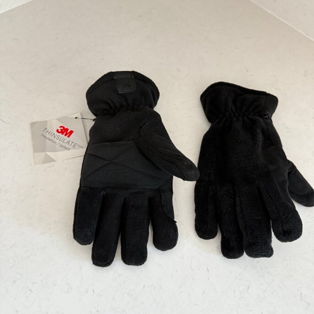 3M Tek Gear Large Microfleece Thinsulate Winter Gloves -‎ Black NWT